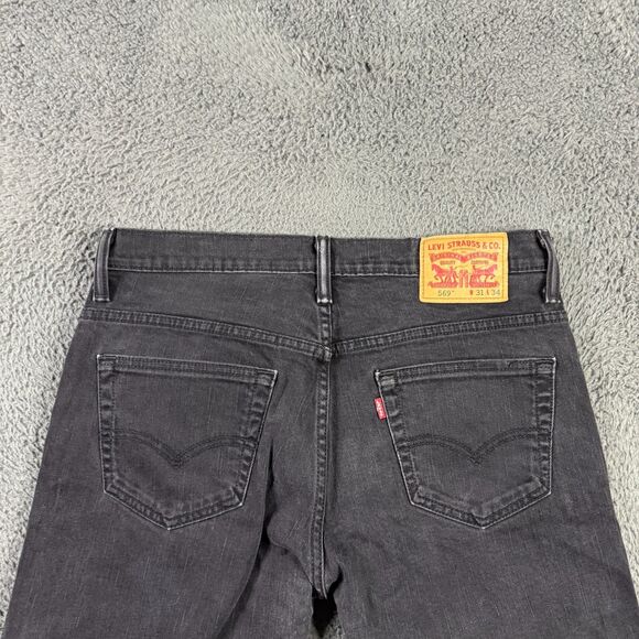 Levis 569 Jeans Mens 31x34 Black Loose Straight Fit Stretch Denim Pants Casual - Picture 7 of 16